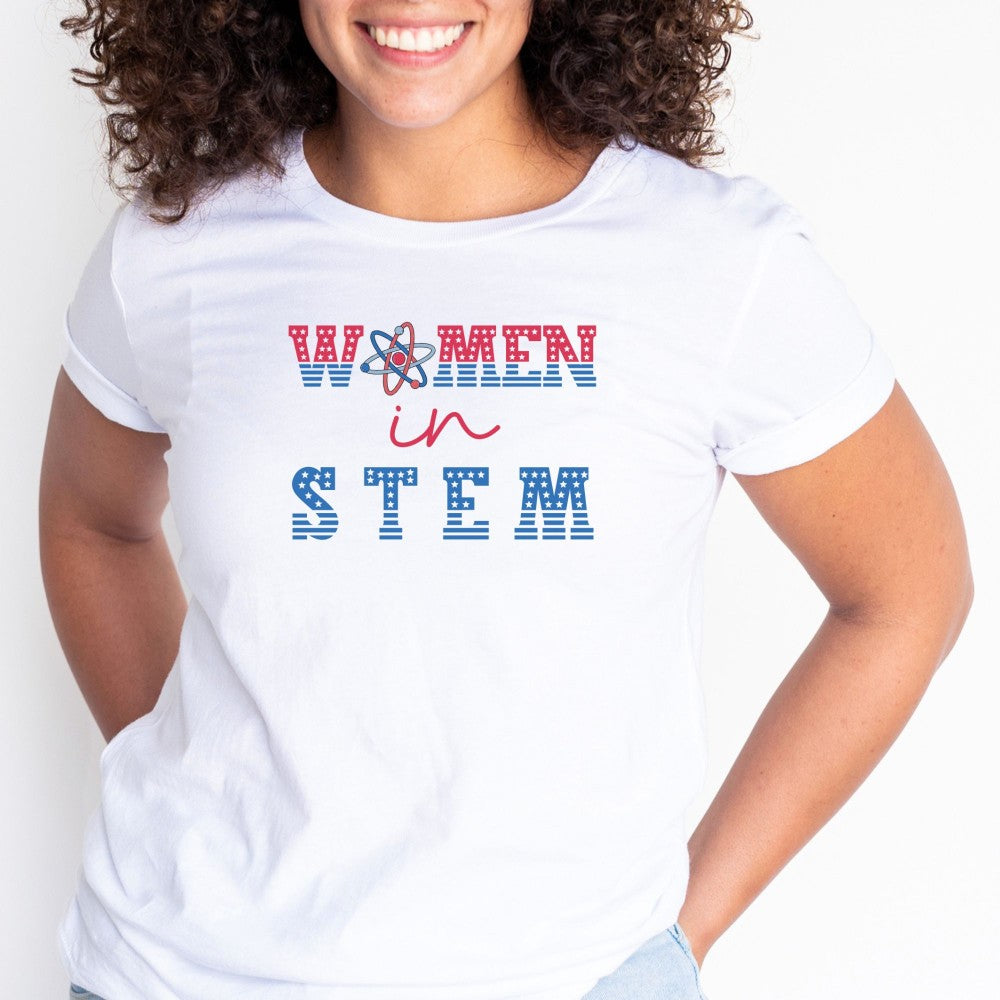 Women In STEM - Red, White & Blue 💥💡Adult Graphic Tee