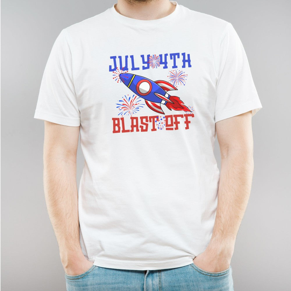 July 4th Blast Off - Red, White & Blue 💥⚡ Matching Graphic Tees