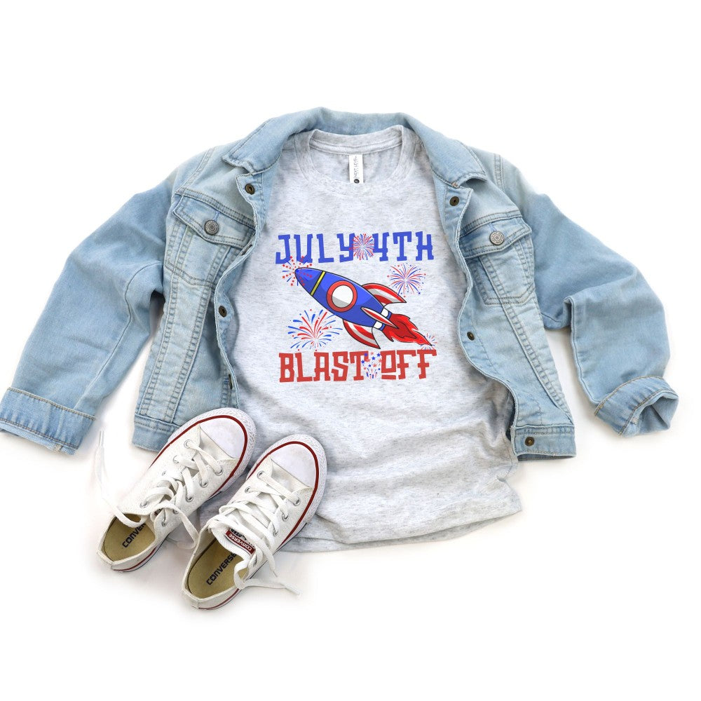 July 4th Blast Off - Red, White & Blue 💥⚡ Matching Graphic Tees