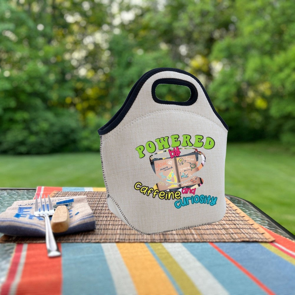 Powered by Coffee & Curiosity 🥪🍽️ Linen Cooler | Lunch Tote