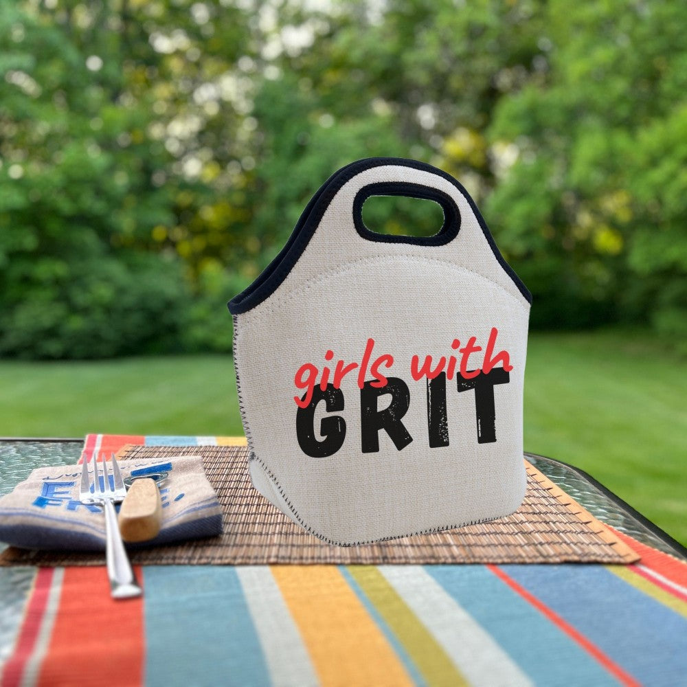 Girls with Grit 💪 Linen Cooler | Lunch Tote 🥪