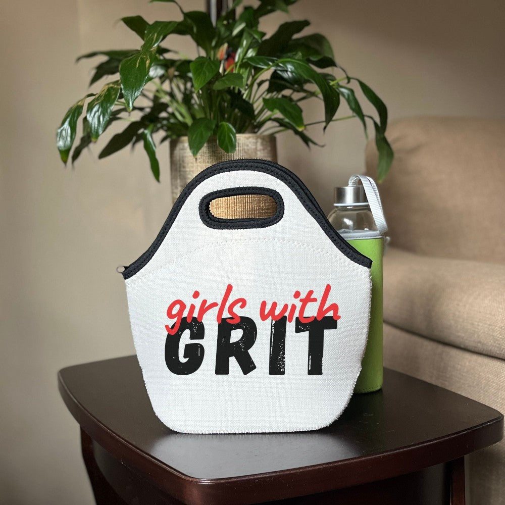 Girls with Grit 💪 Linen Cooler | Lunch Tote 🥪