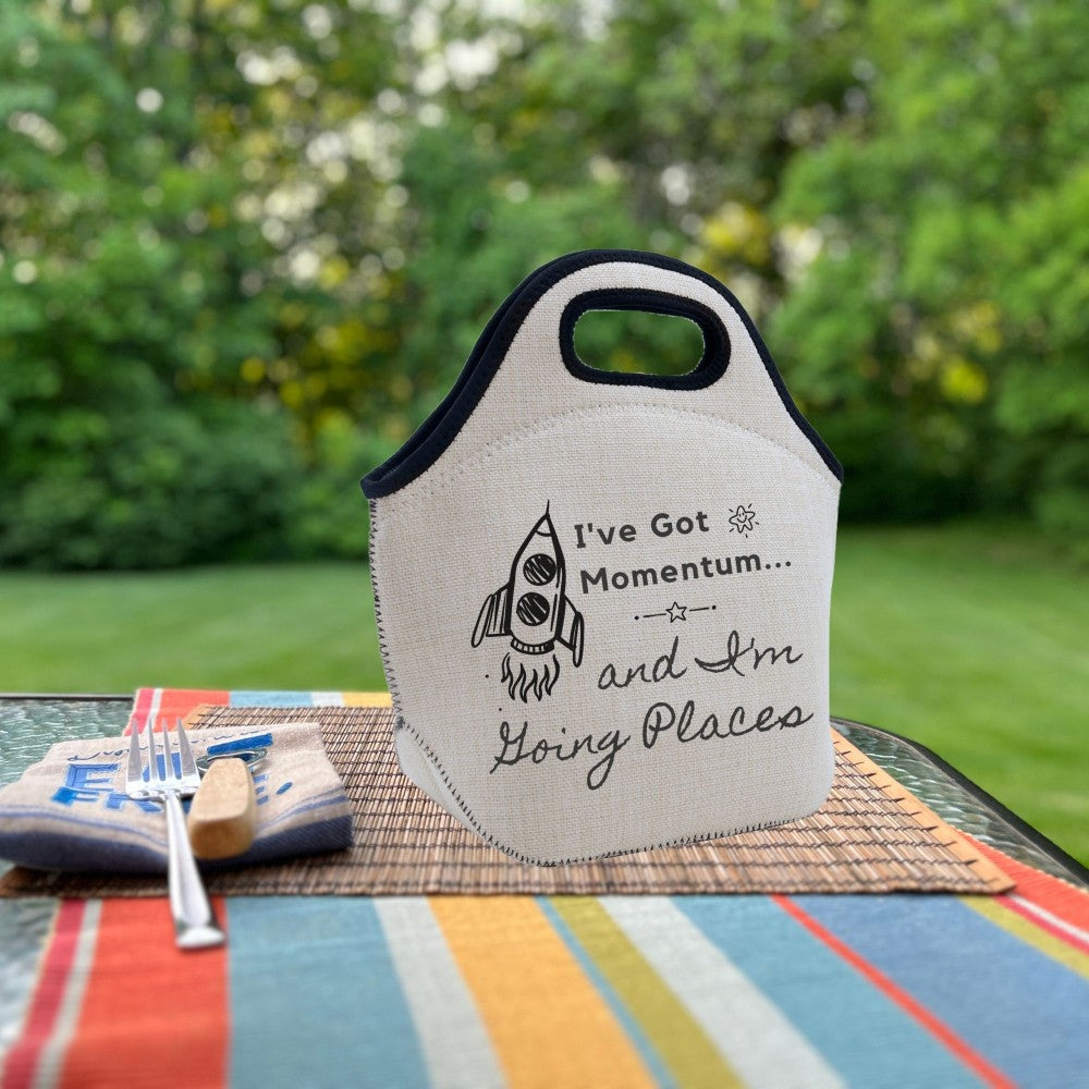 I'm Going Places 🚀 Linen Cooler | Lunch Tote 🥪