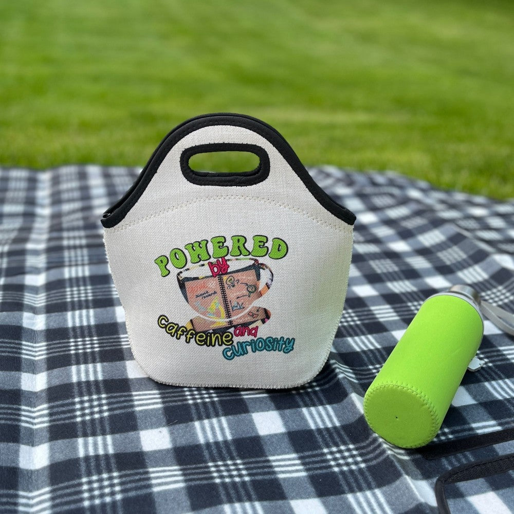 Powered by Coffee & Curiosity 🥪🍽️ Linen Cooler | Lunch Tote