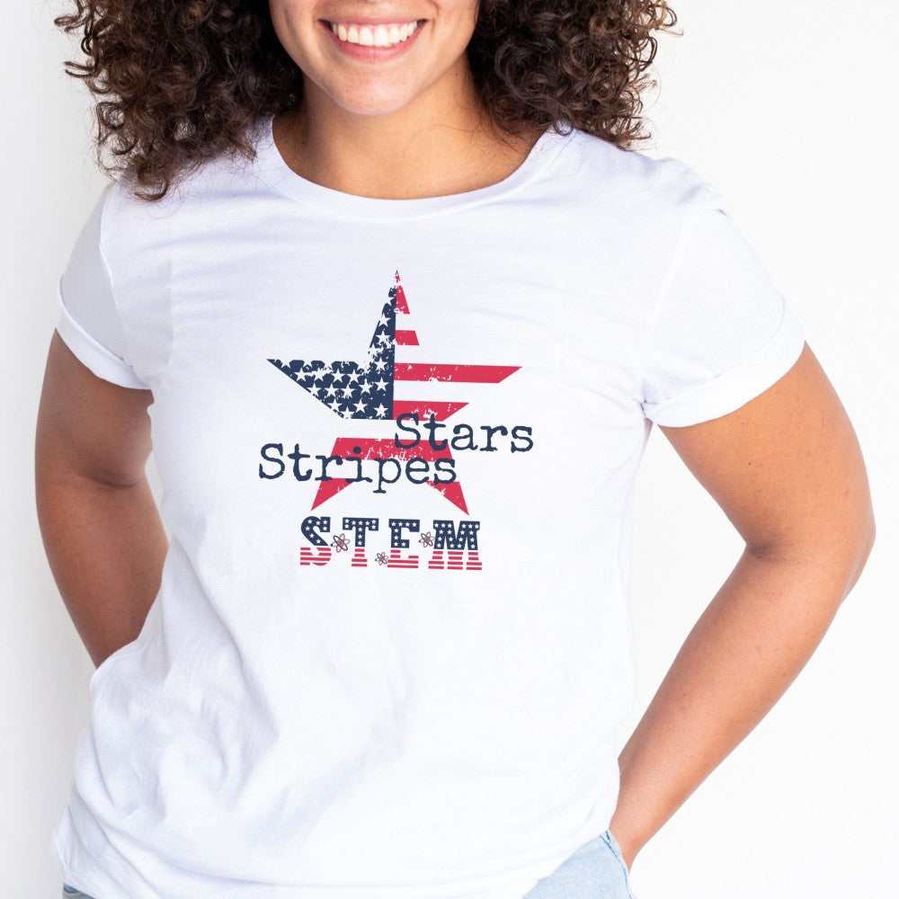 Stars, Stripes, STEM - Red, White & Blue 💥🧬 Graphic Tees