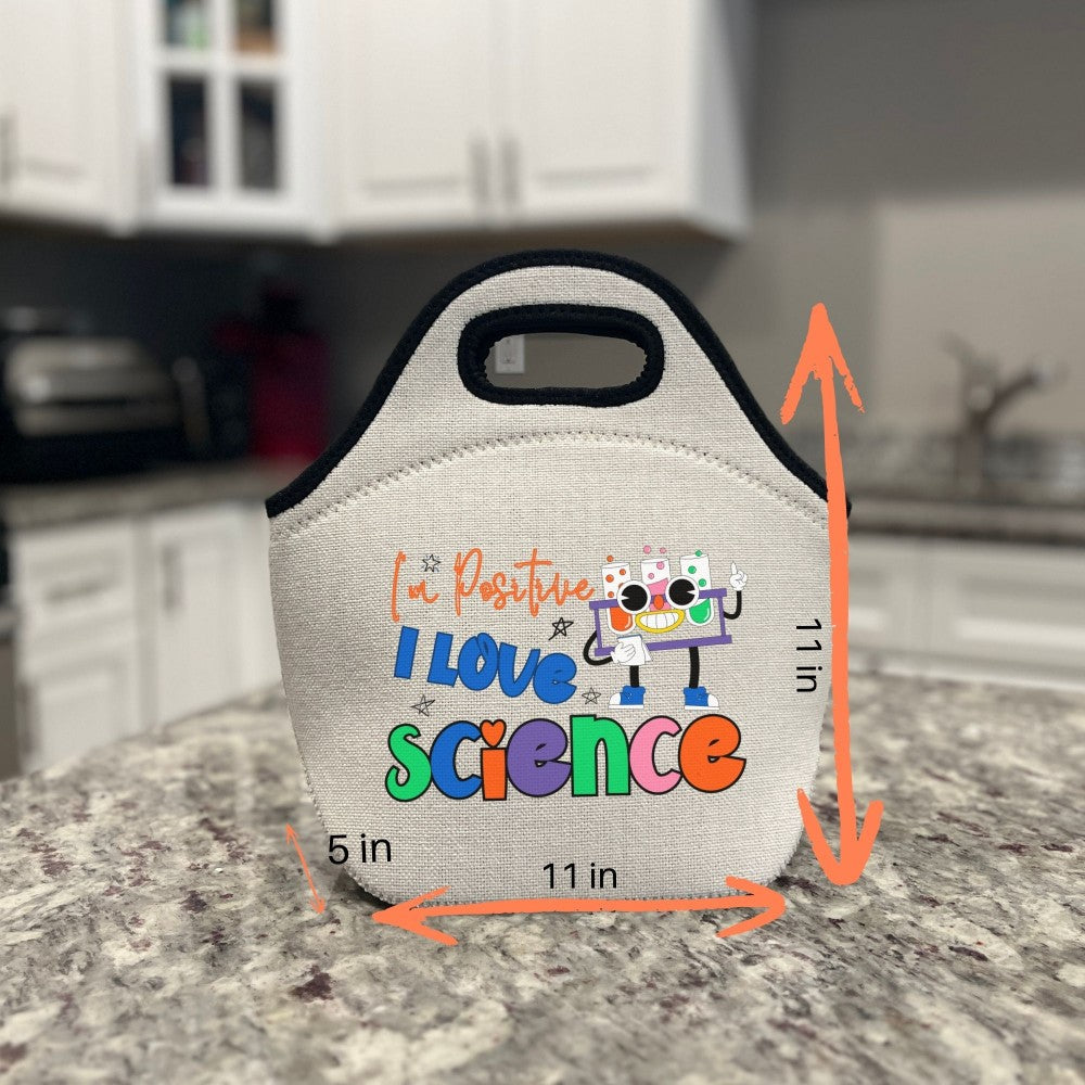 I'm Positive, I love Science 🧬 Linen Cooler | Lunch Tote 🥪