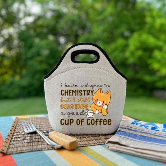 Chemistry & Coffee ☕︎🧪 Linen Cooler | Lunch Tote 🥪