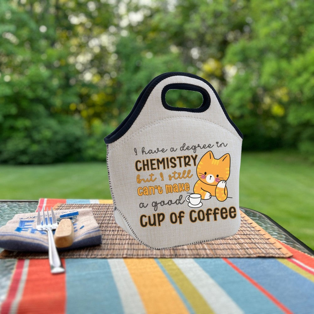 Chemistry & Coffee ☕︎🧪 Linen Cooler | Lunch Tote 🥪
