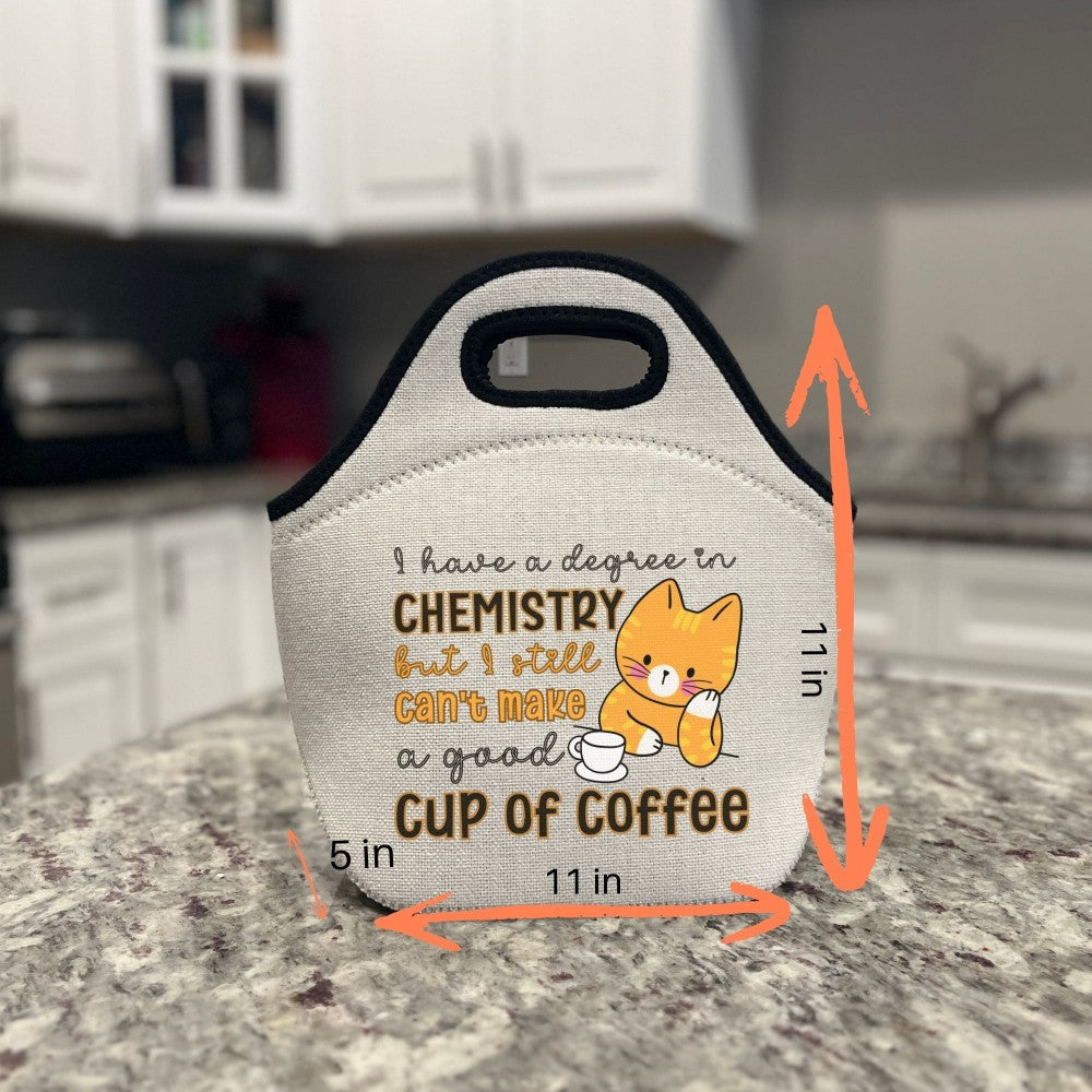 Chemistry & Coffee ☕︎🧪 Linen Cooler | Lunch Tote 🥪