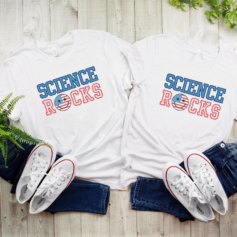 Science Rocks - Red, White & Blue 💥💡 Matching Graphic Tees