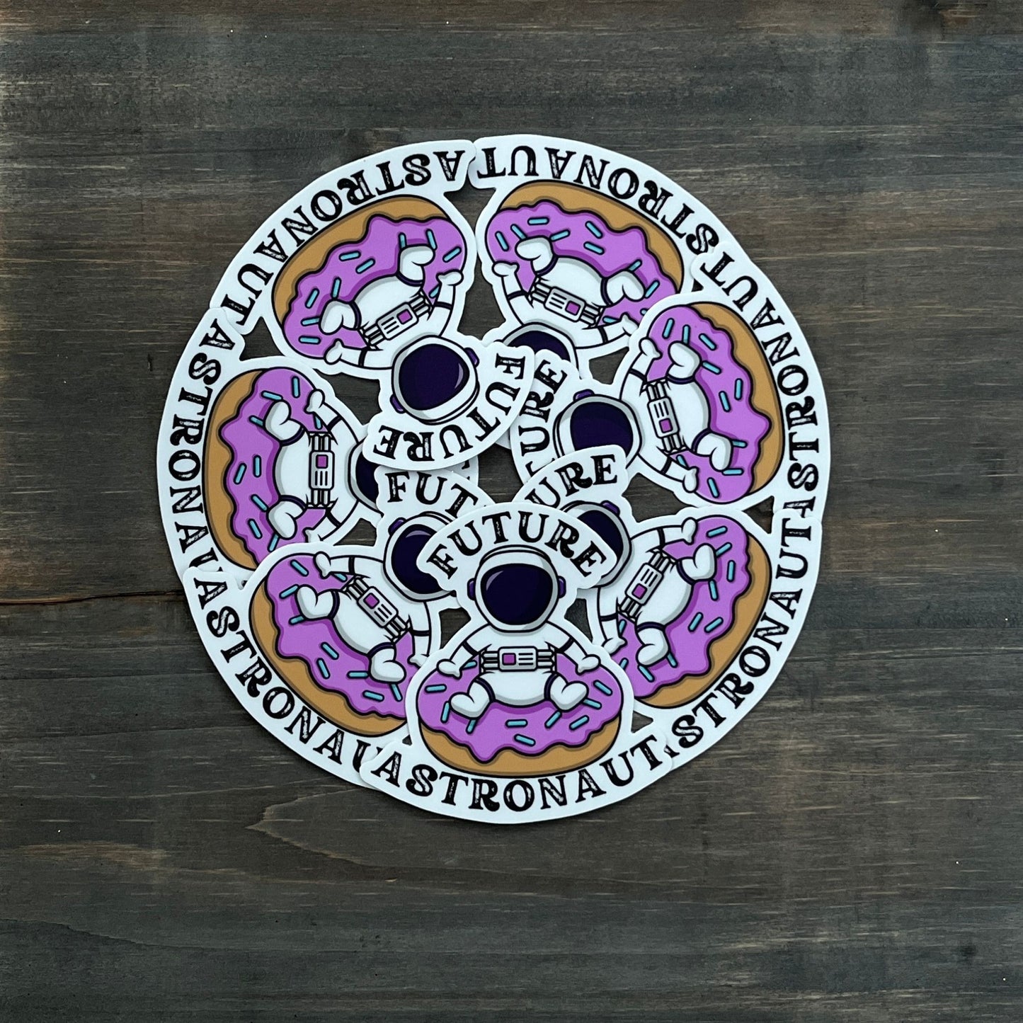 Astronaut Donut Pink ๐จ๐ปโ๐๐Vinyl Sticker