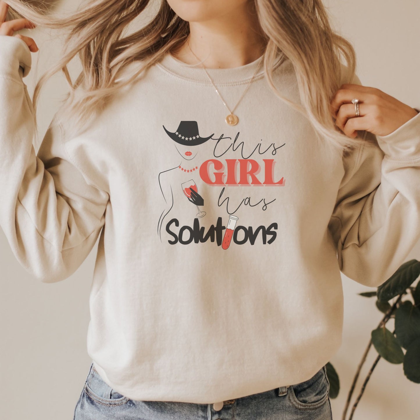 This Girl Has Solutions π©βπ¬π§ͺ Adult Graphic Sweatshirt