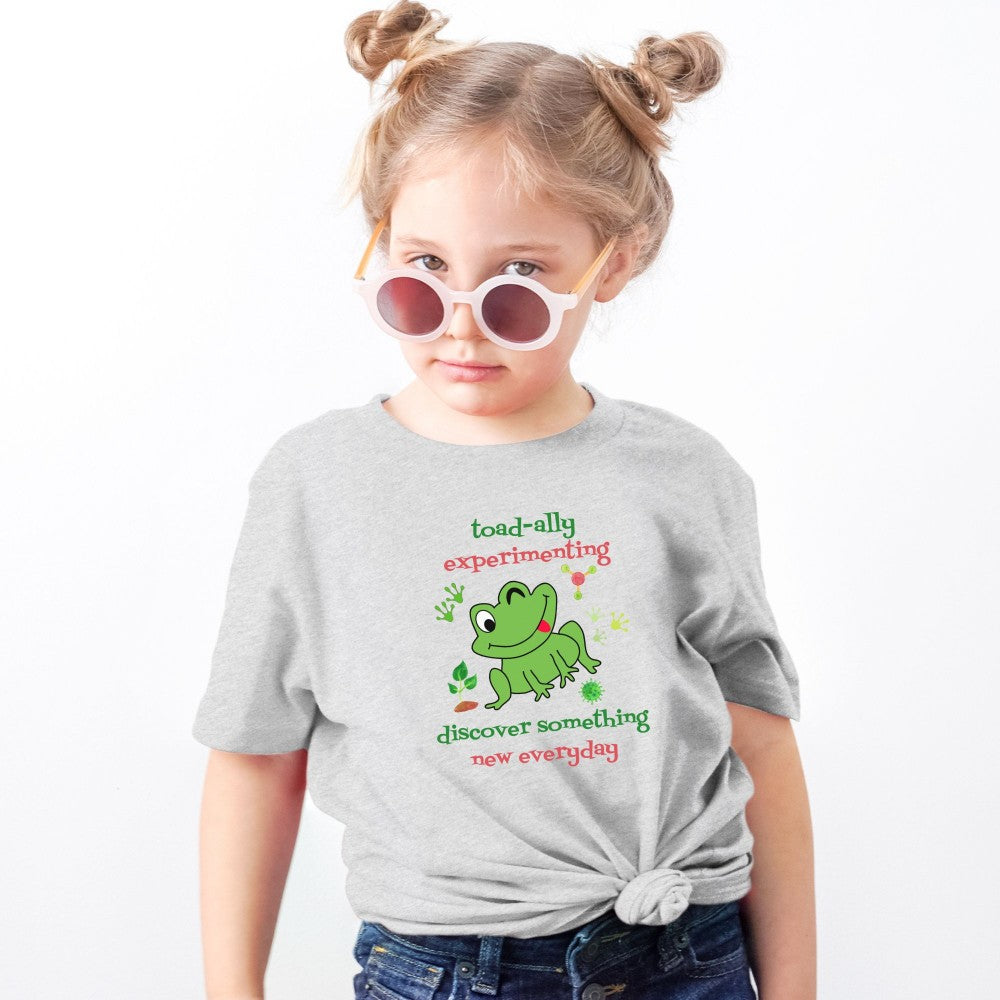 Toad-ally Experimenting Frog ๐ธ๐ก Toddler Graphic Tees