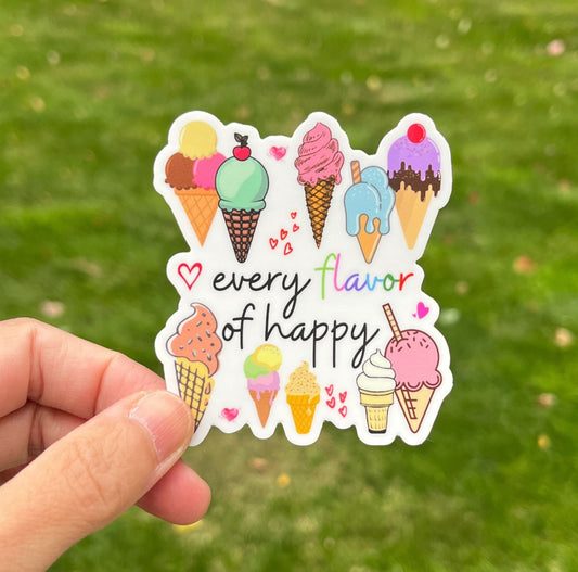 Ice Cream, Dessert Lover 🍦🌈 Vinyl Sticker