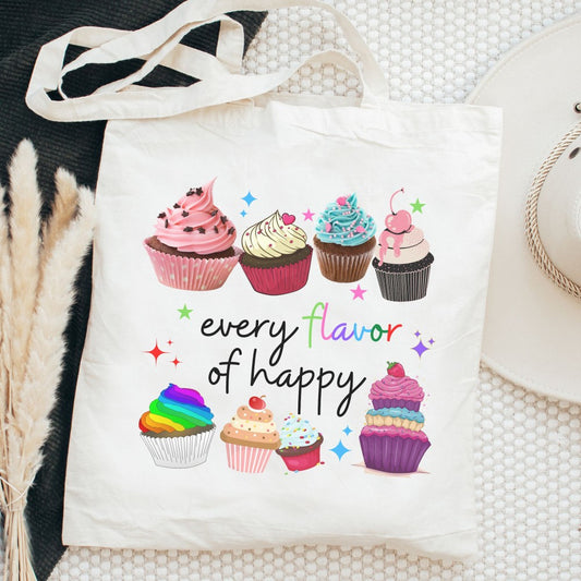 Cupcake 🧁🌈 Summer Canvas Tote Bag