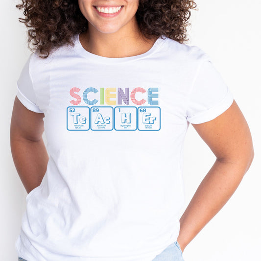 Science Teacher, Pastel Colors ✏️📚 Adult Graphic Tee