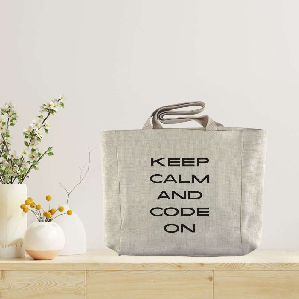 Keep Calm and Code On 💻 Summer Tote Bag