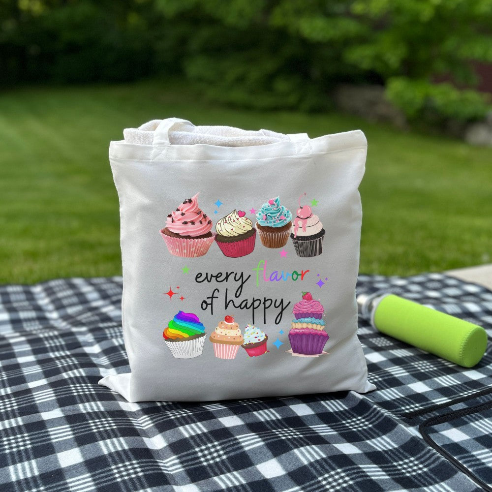 Cupcake 🧁🌈 Summer Canvas Tote Bag