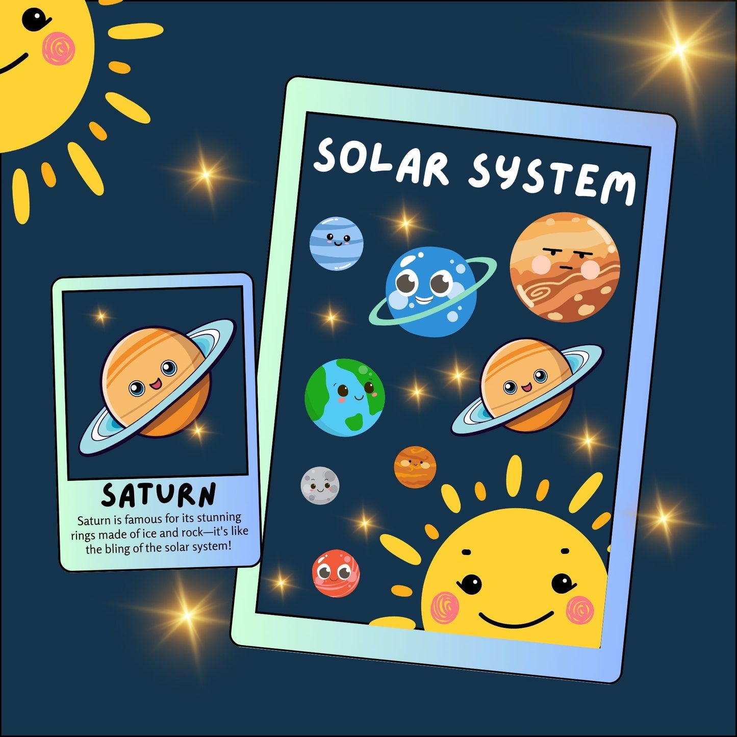 Explore the Universe with Planet Flashcards - Instant Download