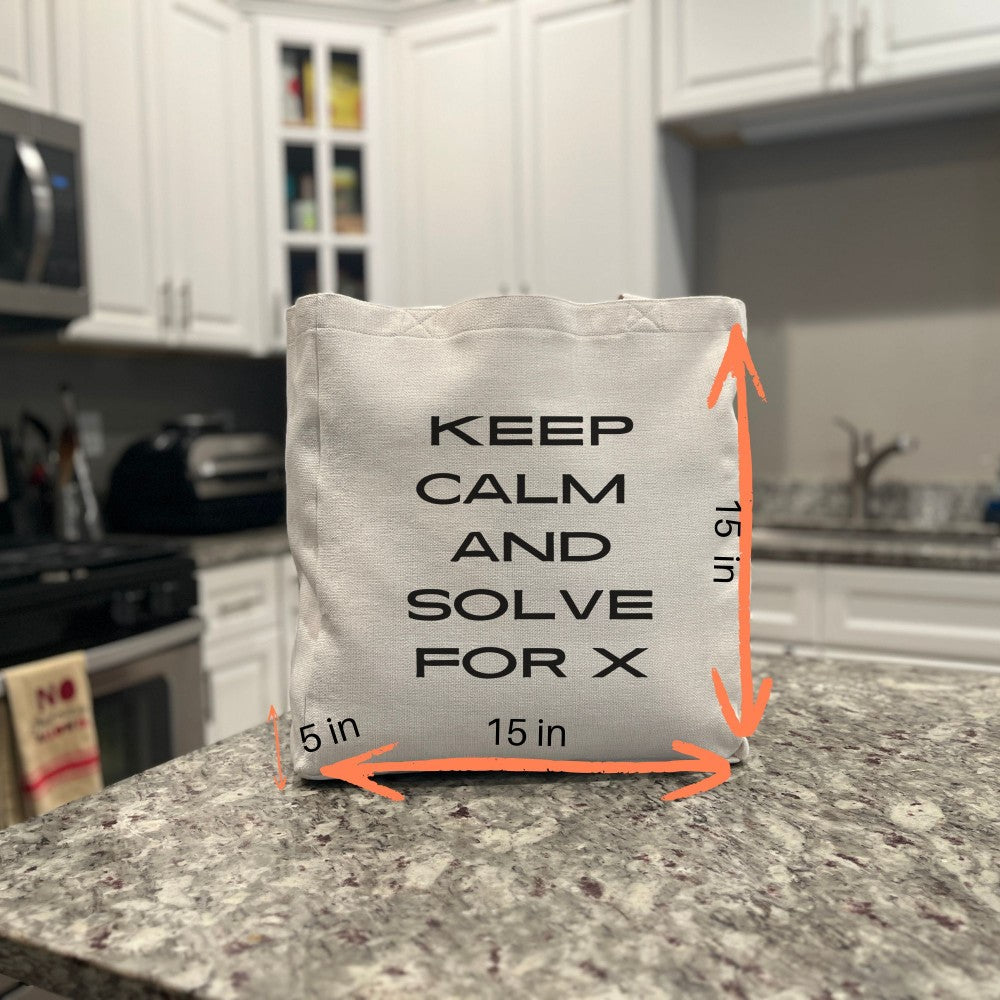 Keep Calm and Solve for X 🔢 ✏️ Summer Tote Bag