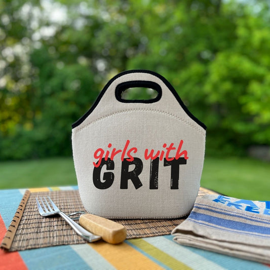 Girls with Grit 💪 Linen Cooler | Lunch Tote 🥪
