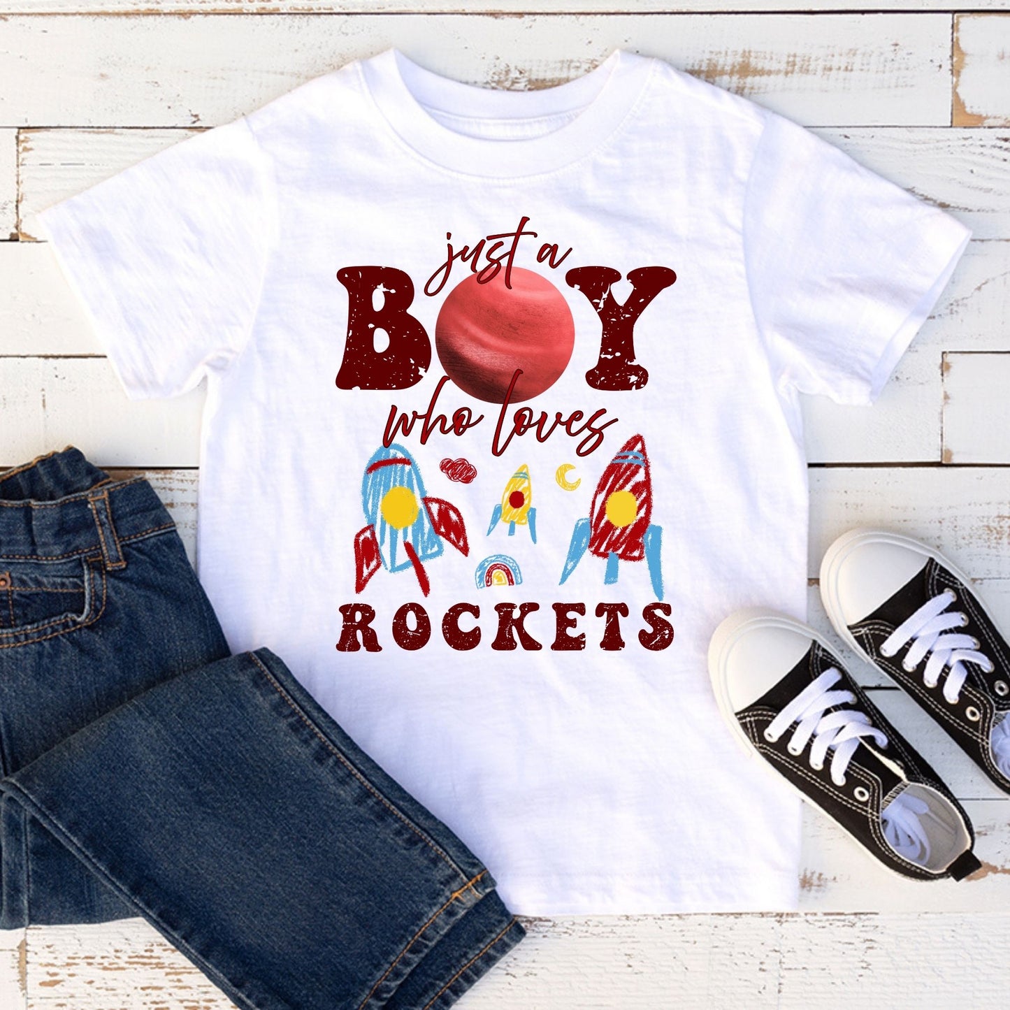 Rocket Space Exploration Graphic Tee for Boys
