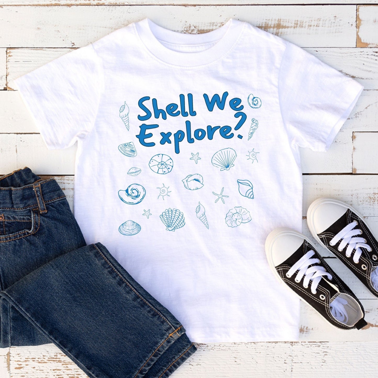 Seashell Ocean Adventure Graphic Tee for Boys & Girls