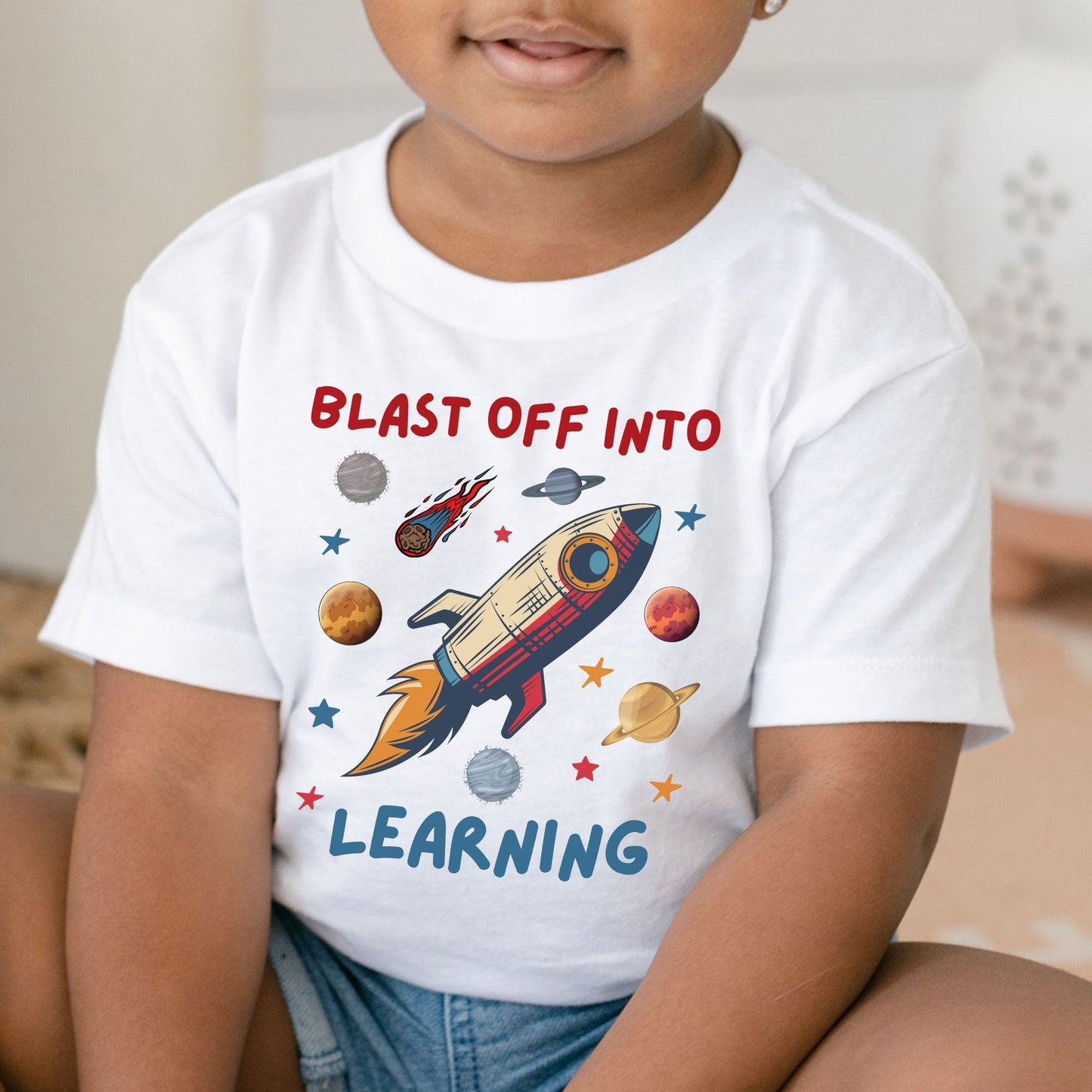 Youth STEM Space Shirt Blast Off Into Learning Tee