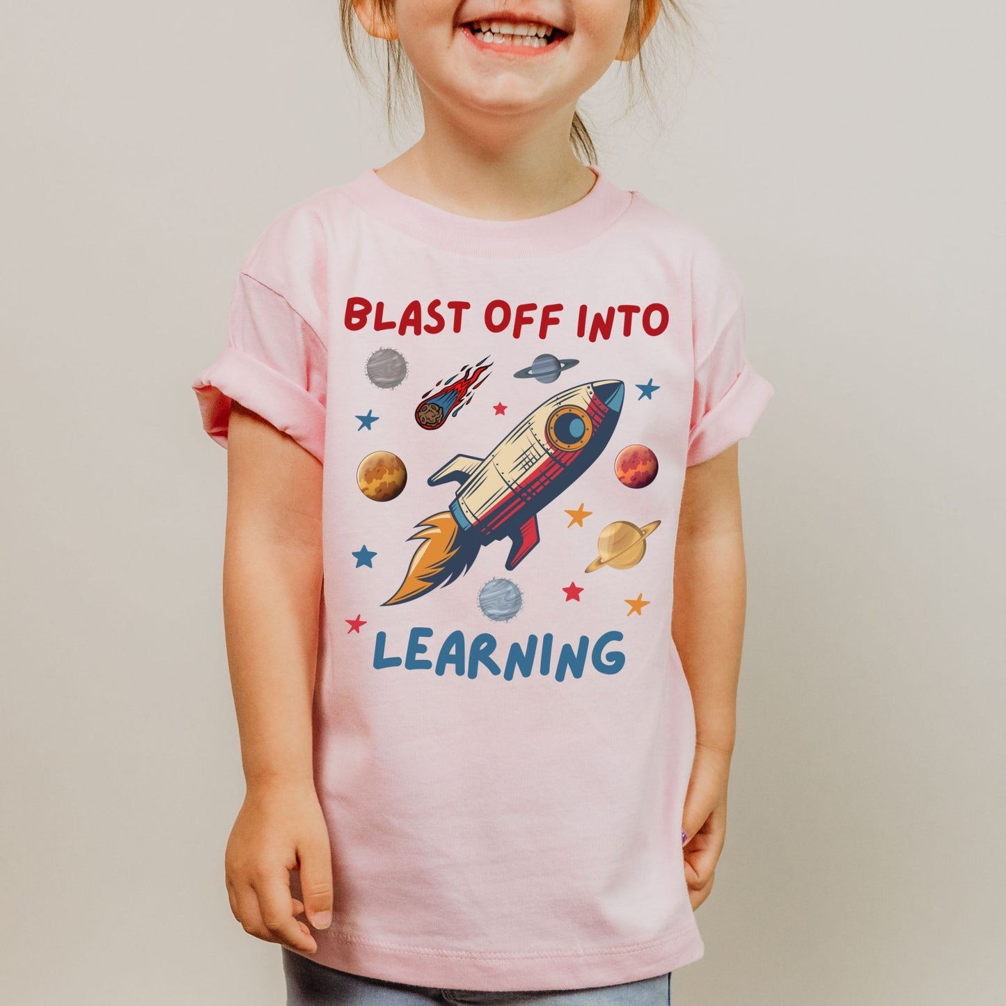 Youth STEM Space Shirt Blast Off Into Learning Tee