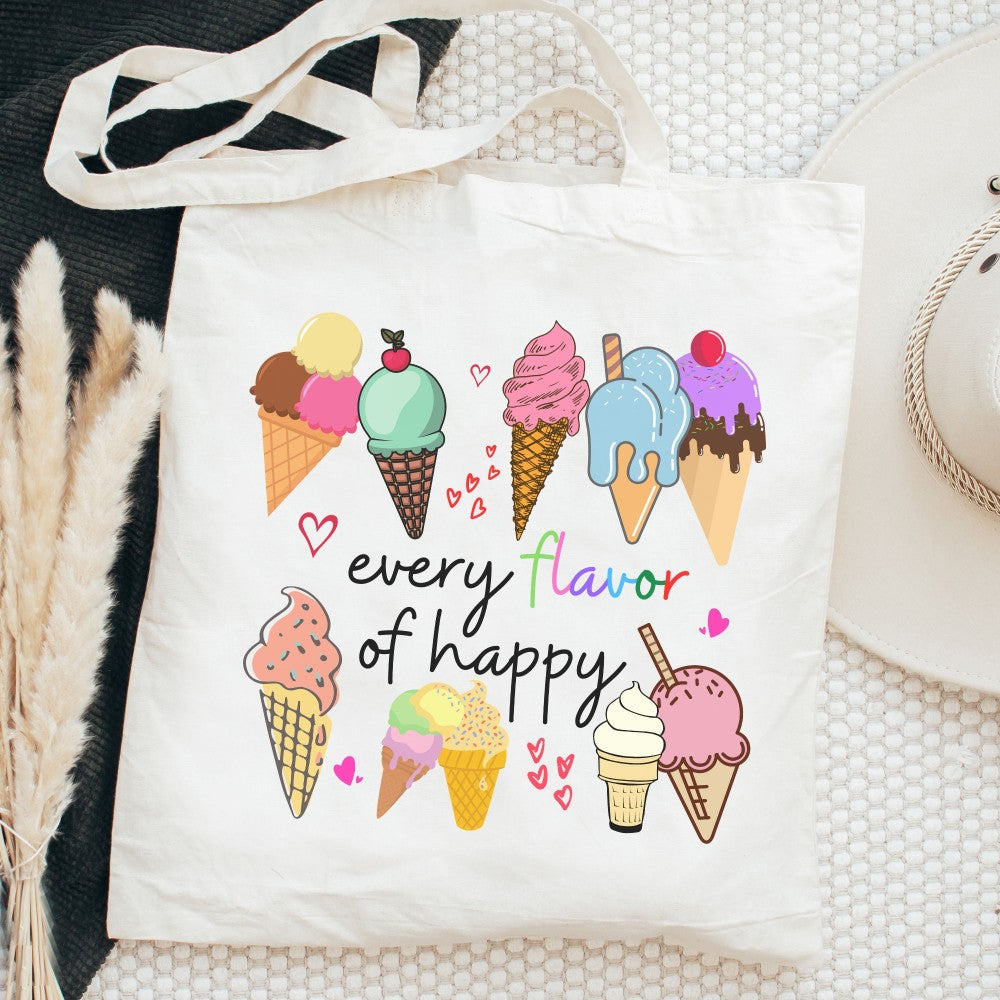 Ice Cream 🍦🌈 Canvas Tote Bag