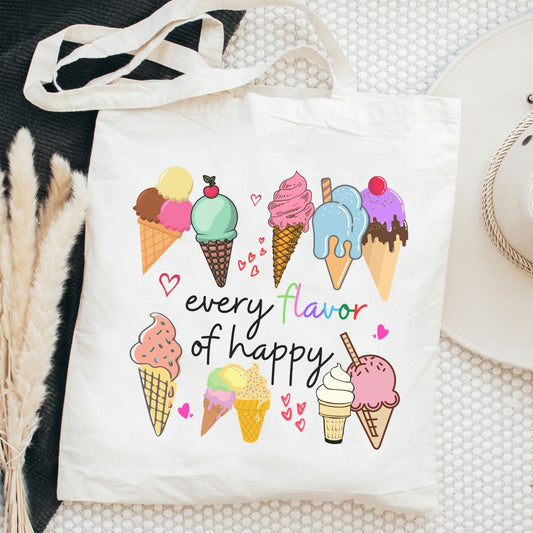Ice Cream 🍦🌈 Canvas Tote Bag