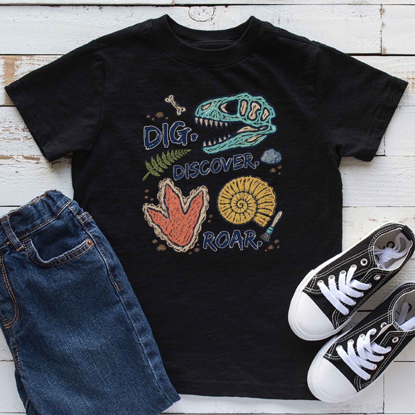 Kids Paleontology Shirt Dinosaur Fossil Tee