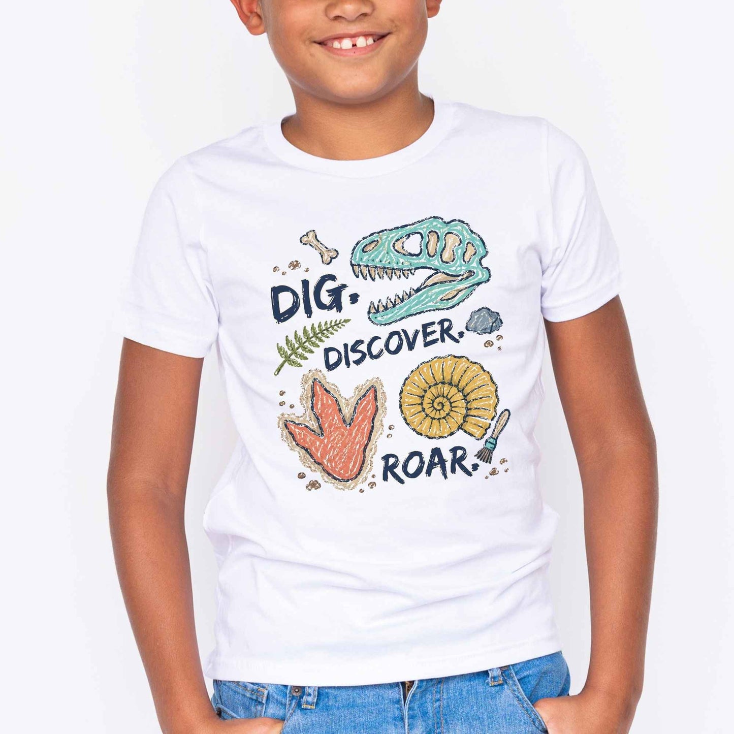 Kids Paleontology Shirt Dinosaur Fossil Tee