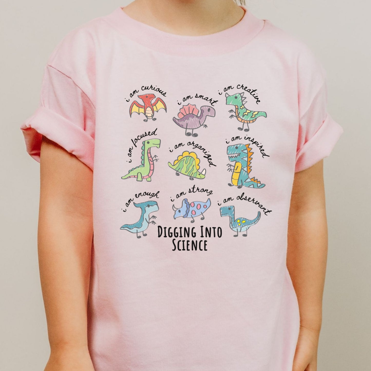 Youth STEM Dinosaur Science Shirt Digging Into Science Tee