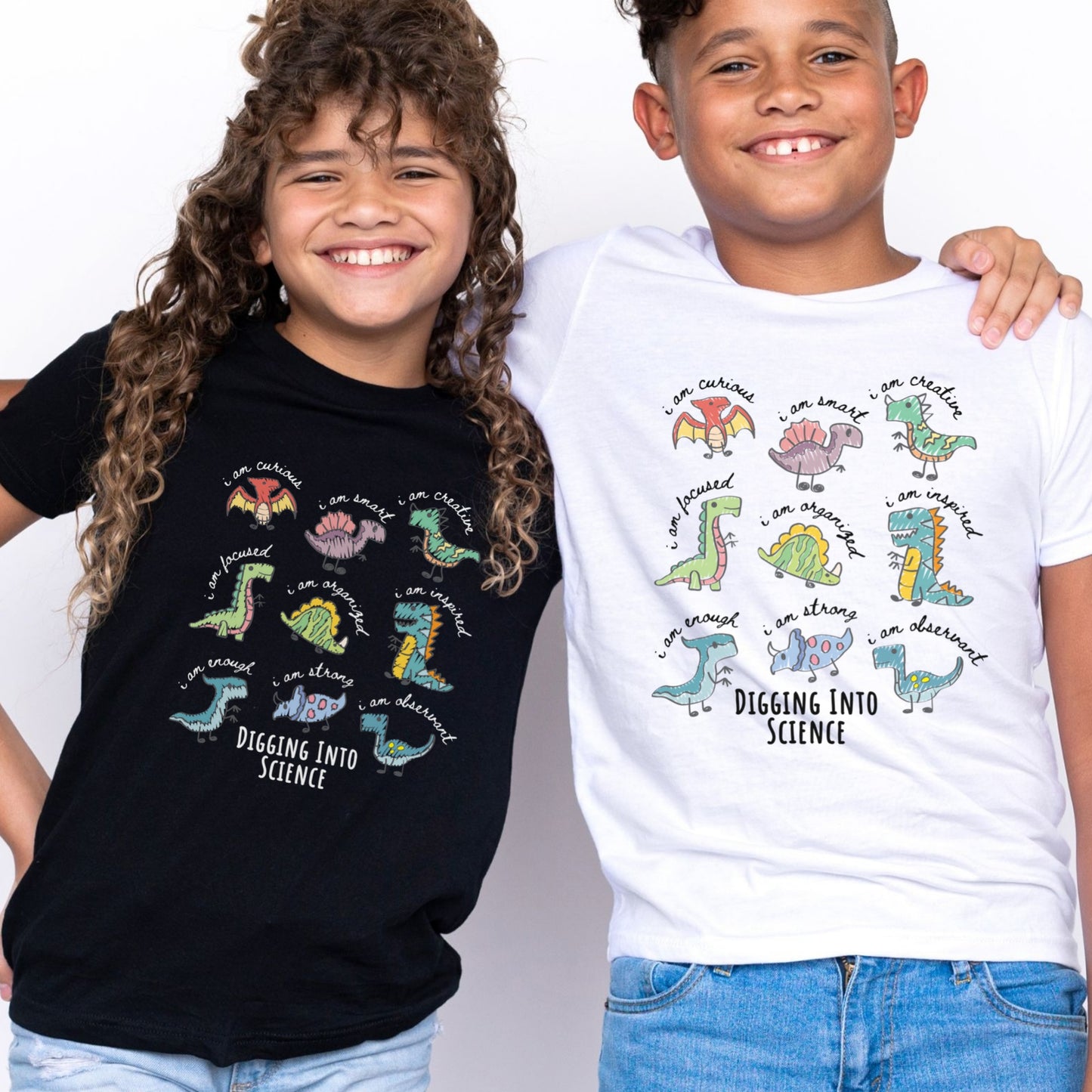 Youth STEM Dinosaur Science Shirt Digging Into Science Tee