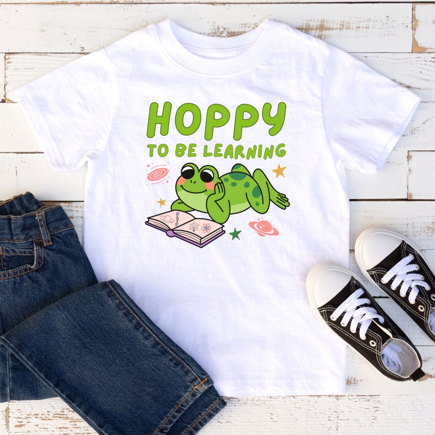 STEM Toddler Frog Science Shirt Hoppy Learning Tee