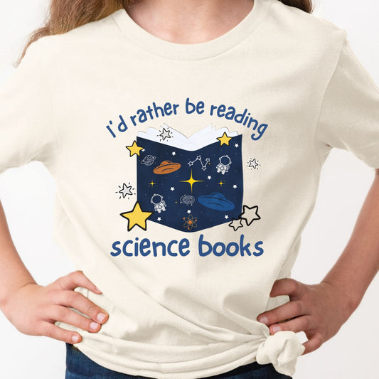 Youth STEM Reading Shirt I’d Rather Be Reading Science Books