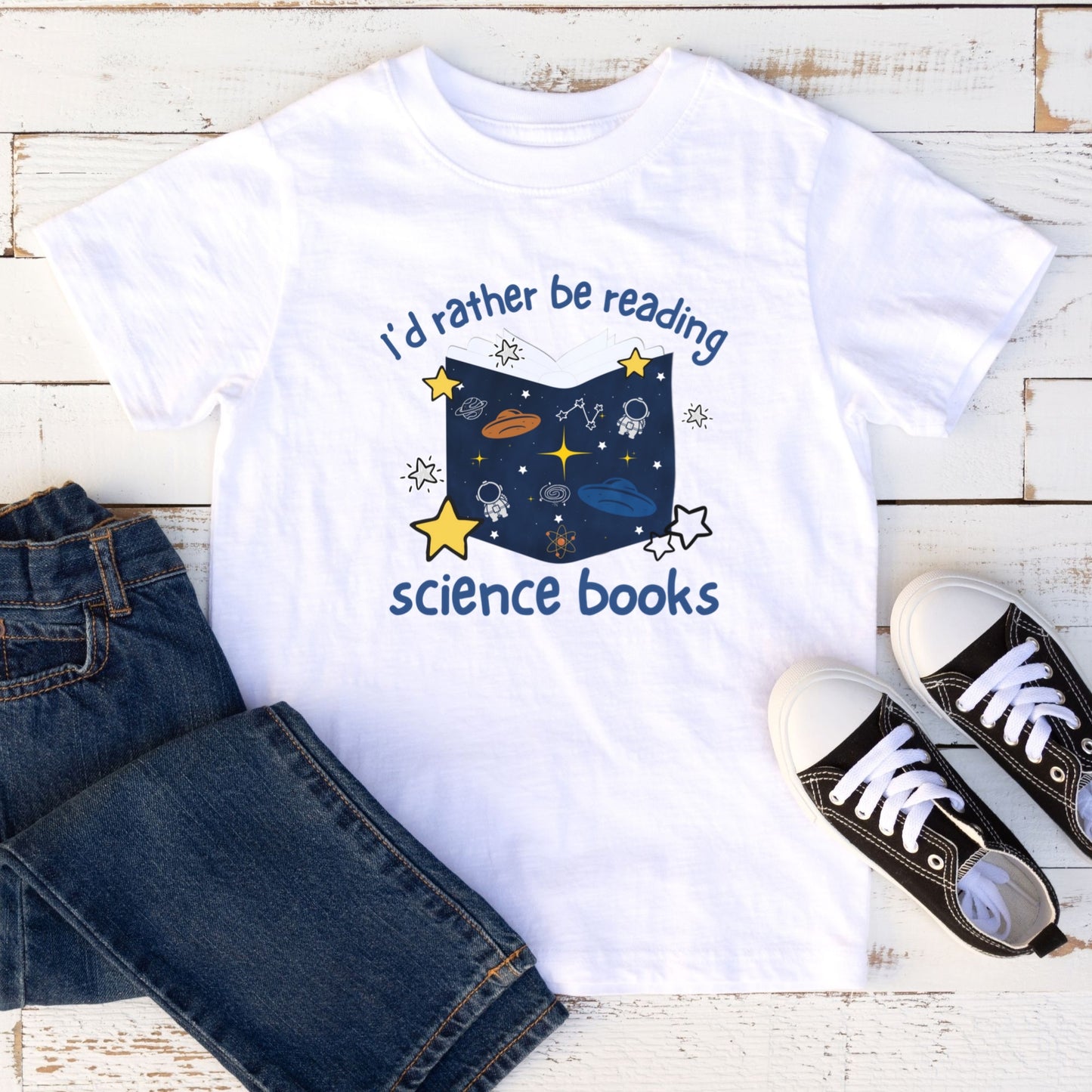 Youth STEM Reading Shirt I’d Rather Be Reading Science Books