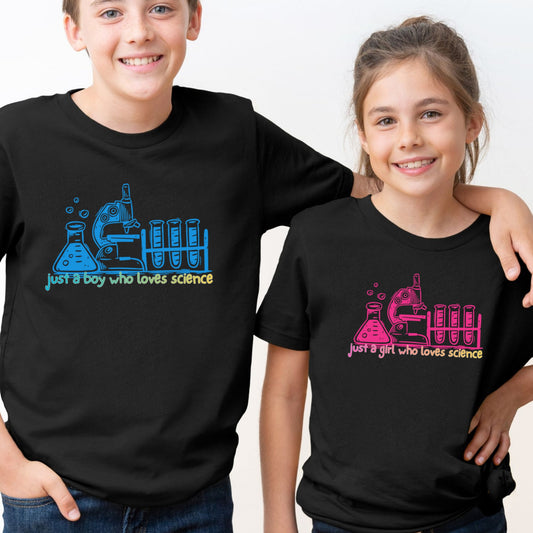Youth STEM Science Shirt Just a Kid Who Loves Science Tee