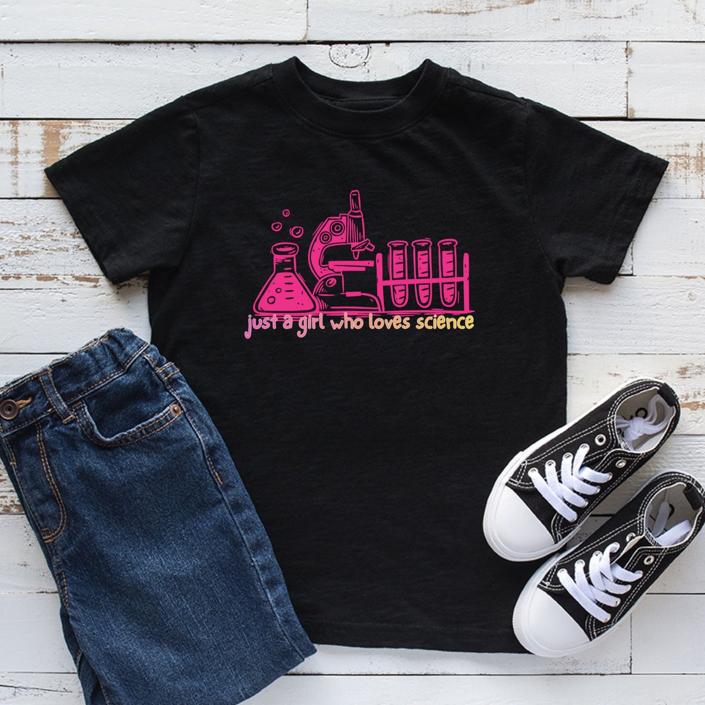 Youth STEM Science Shirt Just a Kid Who Loves Science Tee