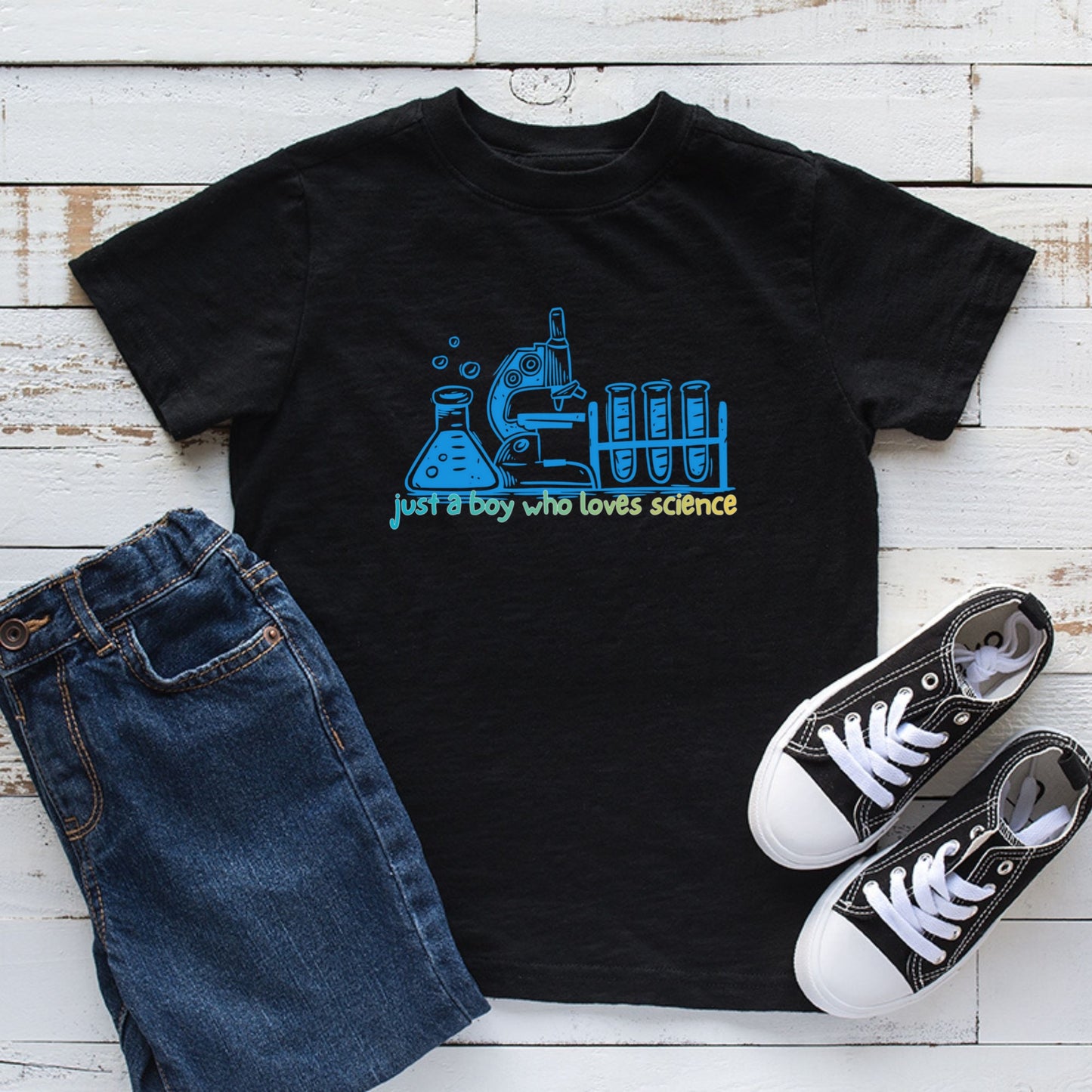 Youth STEM Science Shirt Just a Kid Who Loves Science Tee