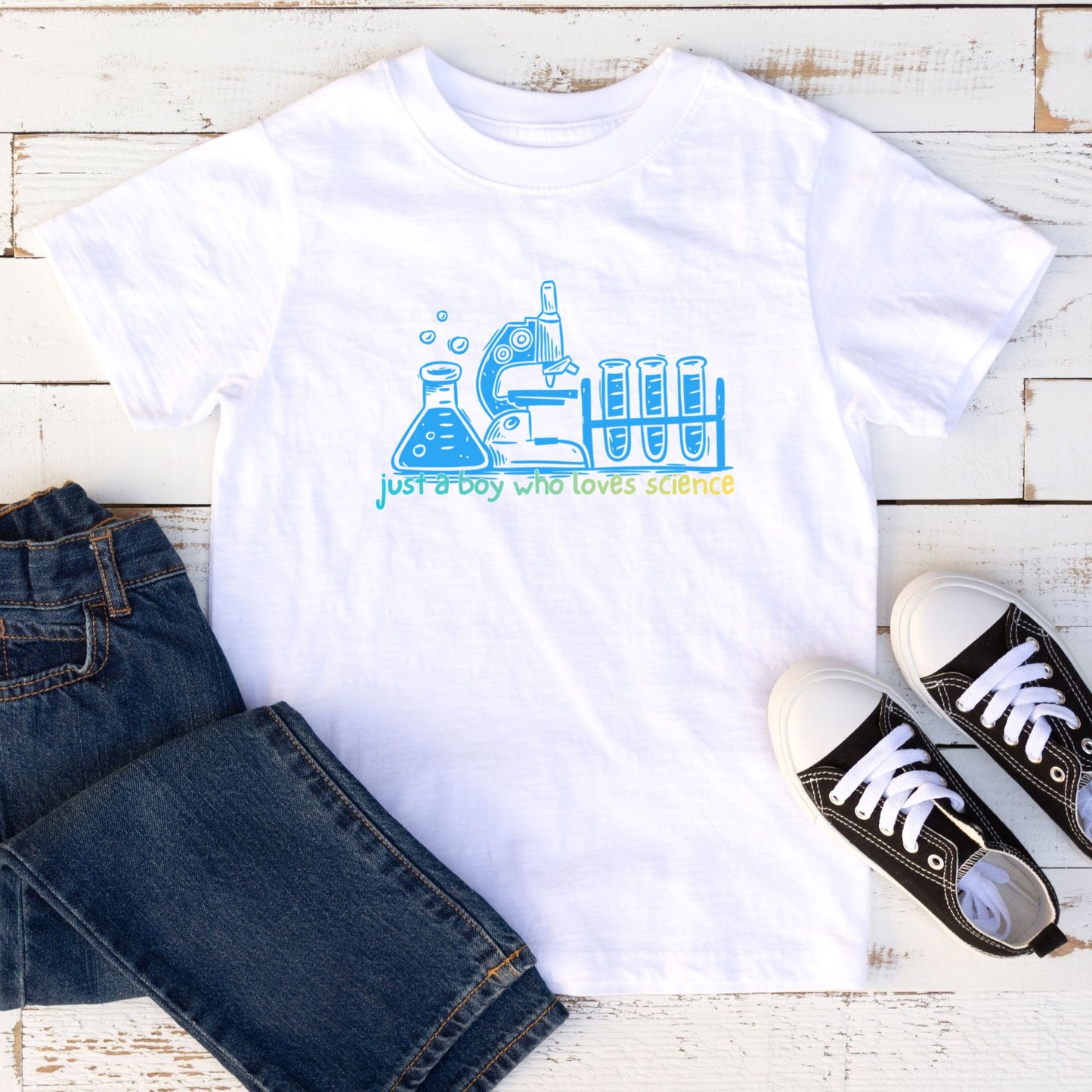 Youth STEM Science Shirt Just a Kid Who Loves Science Tee