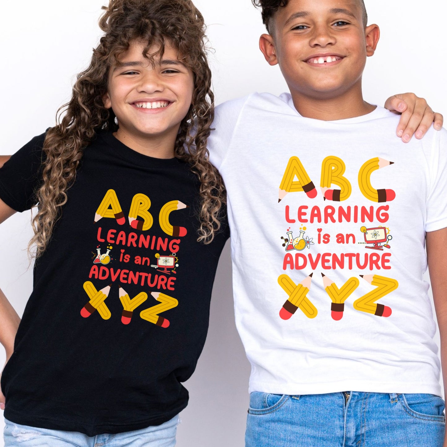 Kids STEM ABC Learning Shirt Learning Is an Adventure Tee