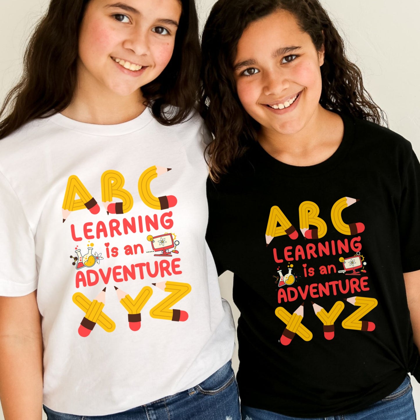 Kids STEM ABC Learning Shirt Learning Is an Adventure Tee