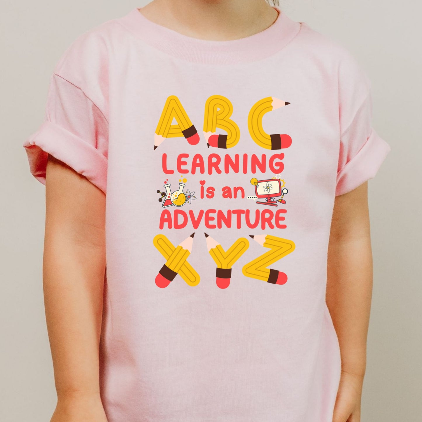 Kids STEM ABC Learning Shirt Learning Is an Adventure Tee