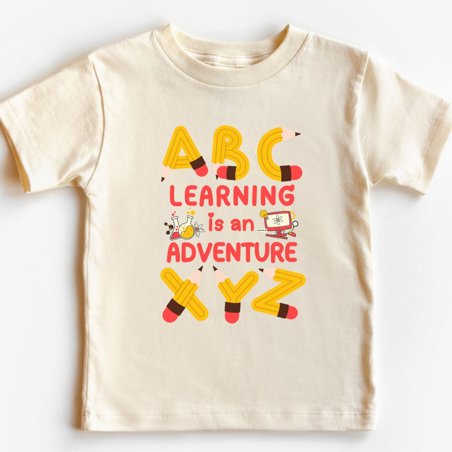 Kids STEM ABC Learning Shirt Learning Is an Adventure Tee
