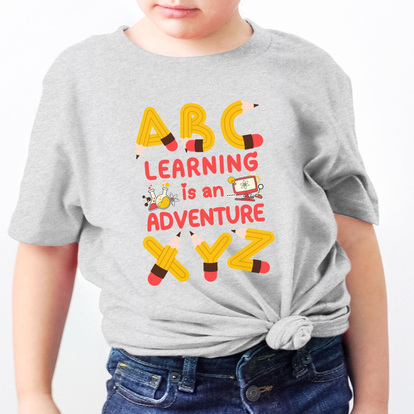 Kids STEM ABC Learning Shirt Learning Is an Adventure Tee