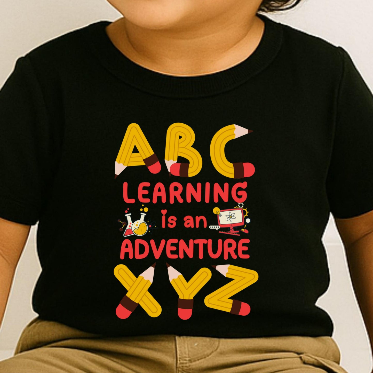 Kids STEM ABC Learning Shirt Learning Is an Adventure Tee