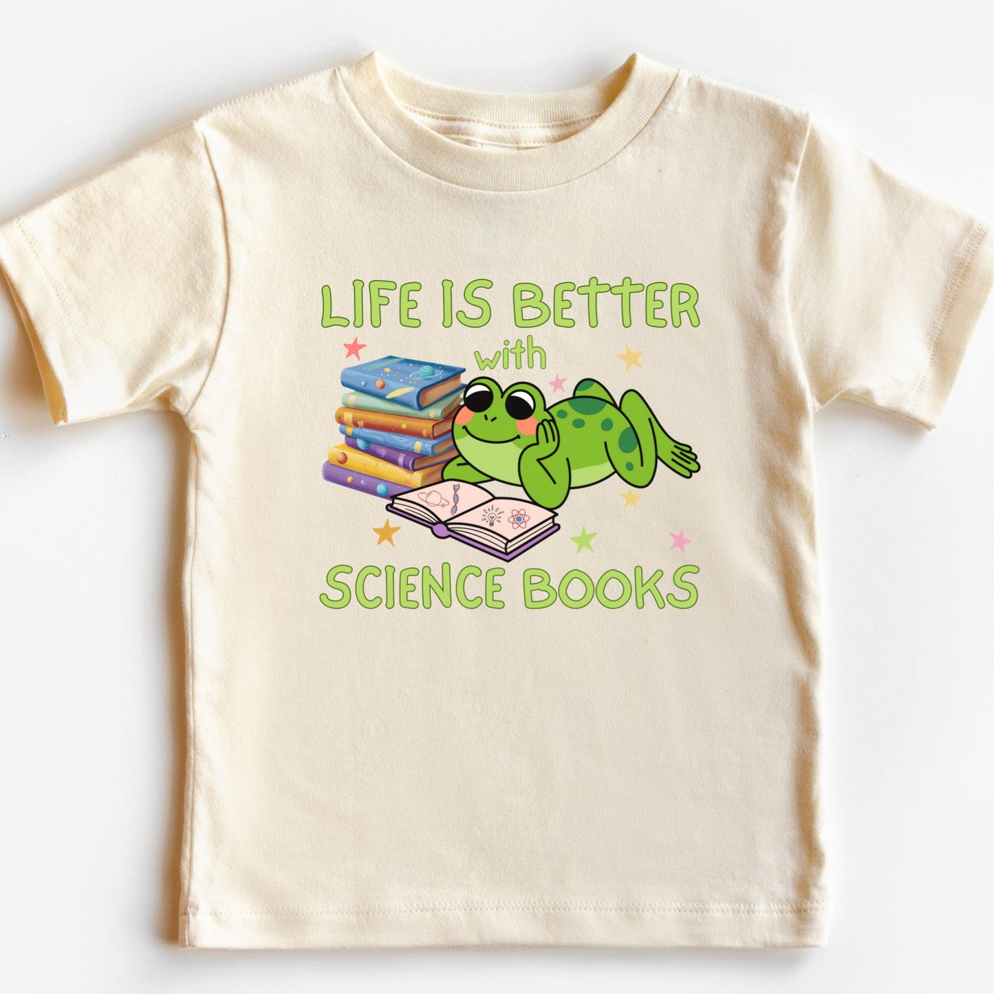 Kids STEM Science Books Shirt Life Is Better Tee Youth