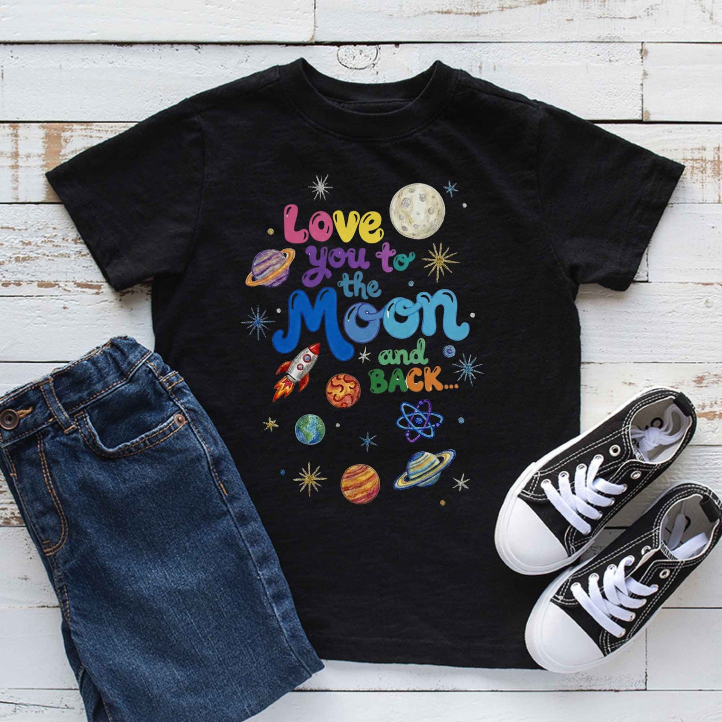 Love You to the Moon Kids Space Shirt